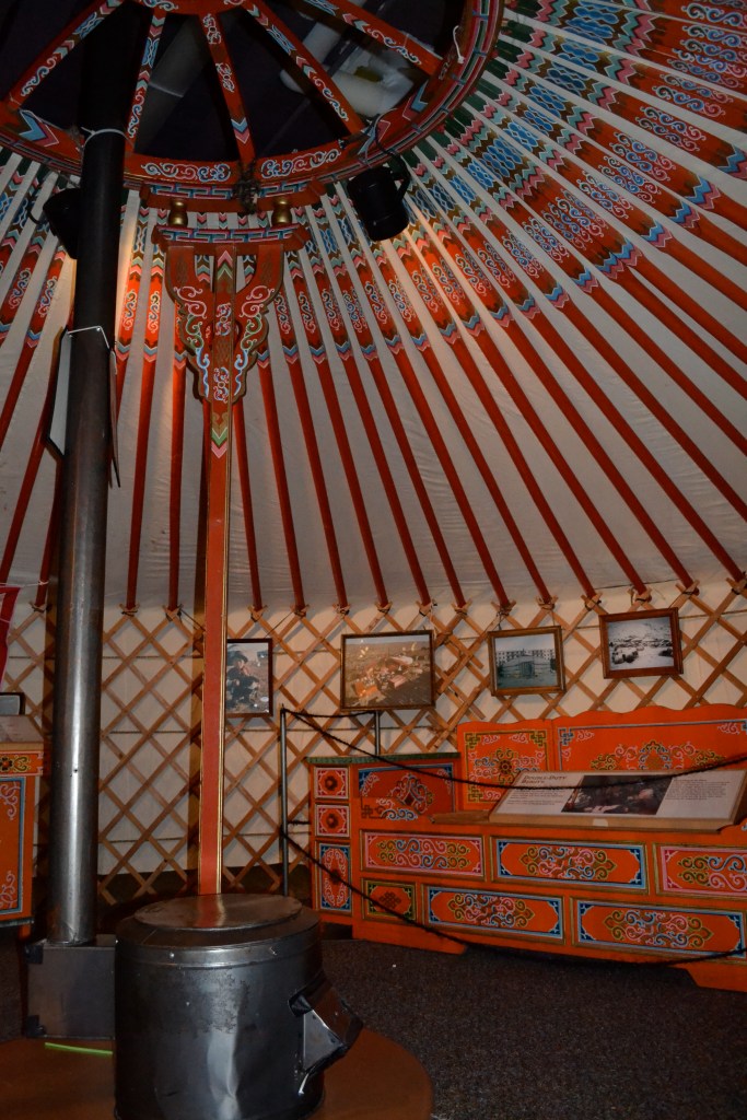 Inside a model of a Mongolian ger.