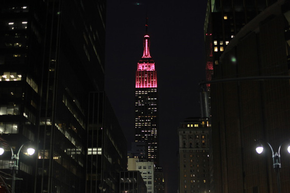 The Empire State Building lit up pink for the International Day of the Girl, 2013 (photo: Plan International)